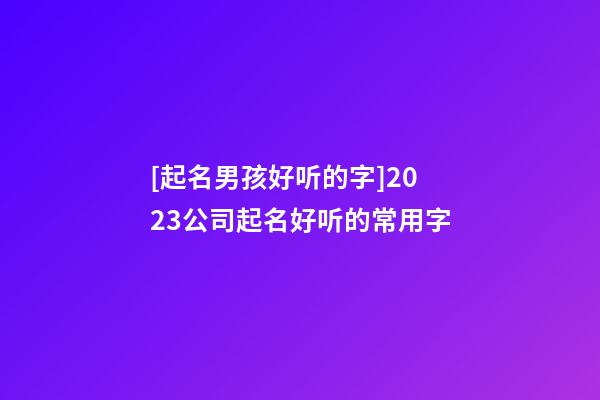 [起名男孩好听的字]2023公司起名好听的常用字-第1张-公司起名-玄机派